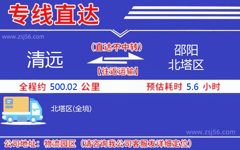 清遠(yuǎn)到邵陽(yáng)北塔區(qū)物流公司