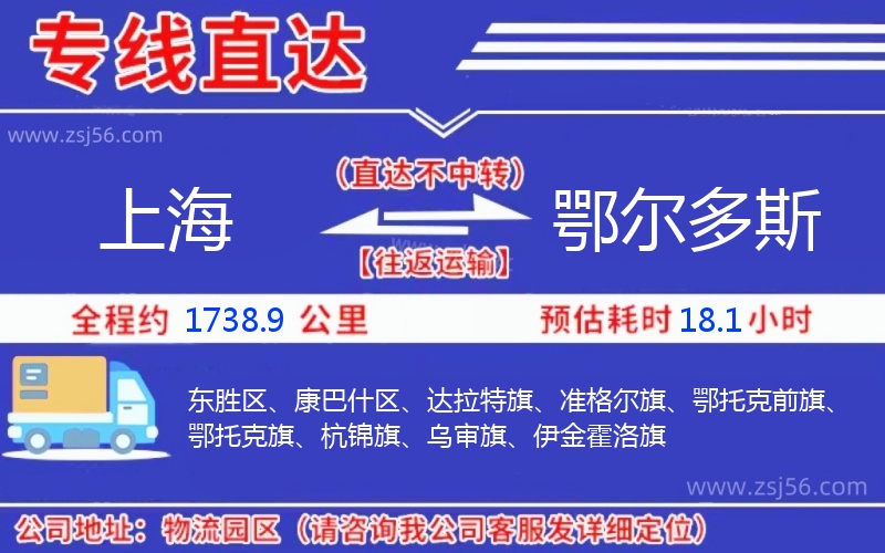 上海到鄂爾多斯物流公司