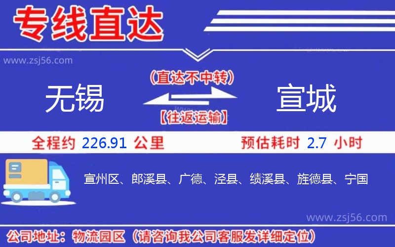 無錫到宣城物流公司